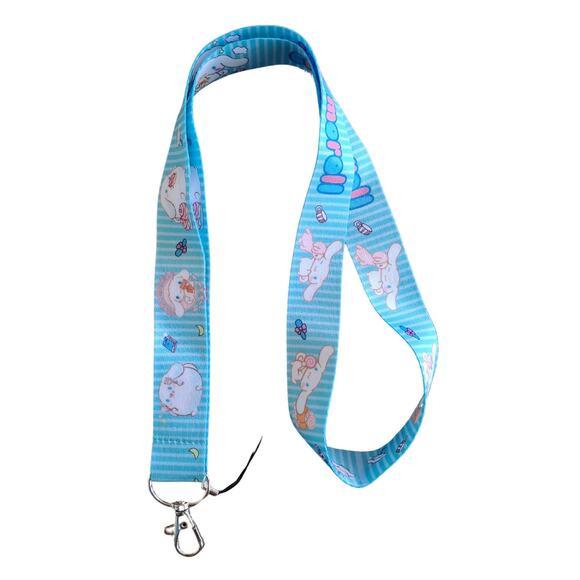 Anime Sanrio Hello Kitty Cinnamonroll Neck Strap Blue Fabric One Size Lanyard - Picture 3 of 6